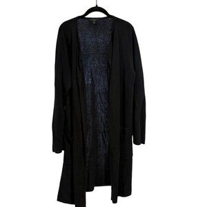 J.Crew Women's Juliette Collarless Sweater Open Cardigan Black Size M